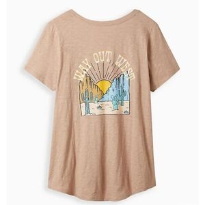 🌞NWT Torrid Beige Desert V Neck Top Sz 3X